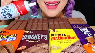 ASMR CHOCOLATE BAR REESE’S CADBURY HERSHEY’S 먹방 CURIEASMR [upl. by Aicekat900]