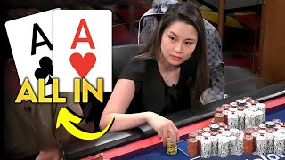 Poker Queen With POCKET ACES for 368000 at Super High Stakes Cash Game [upl. by Anikahs]