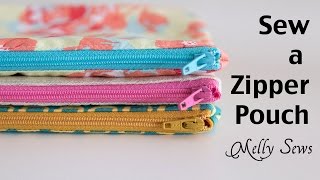 How to Sew a Zipper Pouch  Easy Beginner Sewing Project [upl. by Eleen]