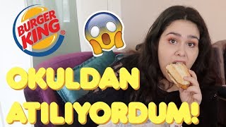 BURGER KING MUKBANG  Neredeyse Okuldan Atılıyordum mukbang [upl. by Ttennaej]