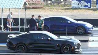 Tesla Plaid vs Camaro SS  drag racing [upl. by Ahsiekim]