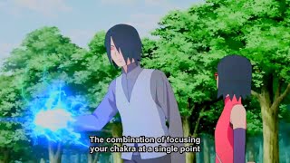 Sasuke teaches sarada chidori  Power of chidori  Boruto  Naruto next Generation [upl. by Gerger]