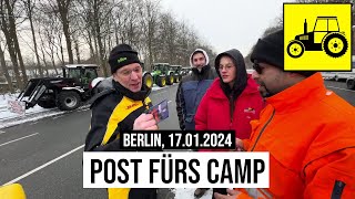 17012024 Berlin DHL liefert Post fürs Camp der Bauern [upl. by Paulsen]