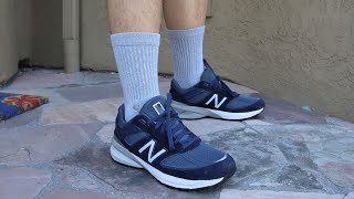 New Balance Made In USA 990v5 Core Navy w Silver M990NV5 Review and OnFeet [upl. by Sivel]