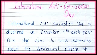 About International Anti Corruption Day in English International AntiCorruption Day [upl. by Nolita]