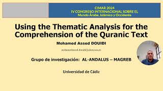 Using the Thematic Analysis for the Comprehension of the Quranic Text [upl. by Anat203]