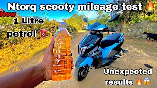 Ntorq scooty mileage test 🔥  unexpected result 😱  1 litre petrol ntorq mileagetest [upl. by Tutt140]