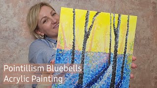 7 Pointillism Bluebells Acrylic Painting [upl. by Aiveneg]