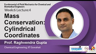 Lec 23  Mass Conservation Cylindrical Coordinates [upl. by Hairom]