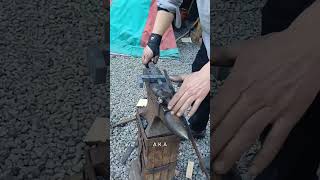 Making a guilitine trigger switch history bunratty blacksmith woodworking ireland craft fyp [upl. by Aracat446]