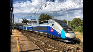 High speed Train  TGV Eurostar AVE OUIGO in France [upl. by Obbard]