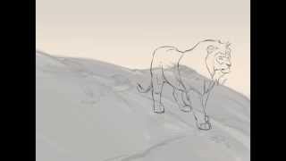 Animation Pencil Test quotLion Walkquot  Cintiq  TVPaint by Animation Director Aaron Blaise [upl. by Aitra]