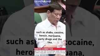 PRRD reiterates the purpose of War on Drugs fprrd presidentduterte warondrugs senatehearing [upl. by Baiss584]