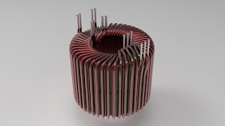 SOLIDWORKS Toroidal Transformer Ferrite Core 2 Stacked [upl. by Ainattirb888]