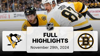 NHL Highlights  Penguins vs Bruins  November 29 2024 [upl. by Massie]