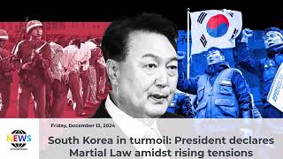 South Korea in turmoil President declares Martial Law amidst rising tensions [upl. by Reidid]