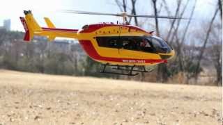 RC helicopter 450size EC145 Basic custom Test flight [upl. by Afital]