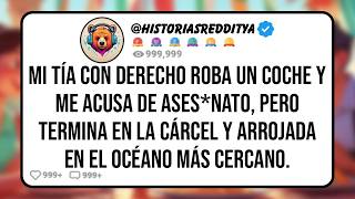 Mi TÍA con Derecho Roba un Coche y me Acusa de Asesnato Pero Termina en La Cárcel y Arrojada [upl. by Oiratnom469]