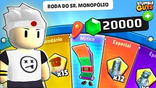 GASTEI R1000 PARA CONSEGUIR TODAS AS SKINS DO MONOPOLY NO STUMBLE GUYS [upl. by Sivrahc]