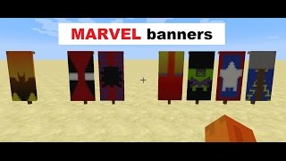 ✔ 7 EPIC MARVEL  SUPERHERO BANNERS WITH TUTORIAL MINECRAFT [upl. by Opiak675]