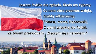 National anthem of Poland Poland Is Not Yet Lost Dąbrowskis Mazurka Instrumental 1 verse [upl. by Ardnauqal]