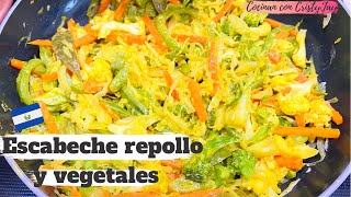 ✨🇸🇻cómo preparar Escabeche Salvadoreño con vegetales y repollo para panes Receta [upl. by Held]