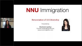 Webinar Renunciation of US Citizenship [upl. by Dennison]