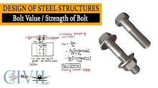 How to Calculate Bolt ValueStrength of Bolt  Bolted Connection  Design of Steel Structures [upl. by Lierbag]