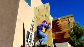 How to lift 34 inch plywood on your roof by yourself [upl. by Bohner]