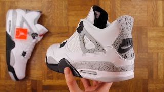 2016 AIR JORDAN 4 WHITE CEMENT REVIEW amp COMPARISON [upl. by Ziegler]