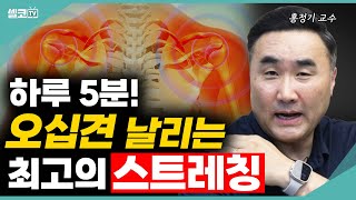 뻐근한 목과 어깨 오십견 통증 싹 사라지는 이 스트레칭  따라해보세요 홍정기 교수 통증 오십견 목 어깨 [upl. by Asabi239]