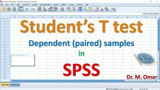 Students T test paired dependent related two samples in SPSS [upl. by Odanref746]