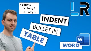 MS Word Indent Bullet In Table  1 MINUTE [upl. by Arriaes]