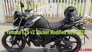 Yamaha FZS v2 Sticker Modified New 2022  Yamaha FZS v2 Black [upl. by Rehpotsirhc]