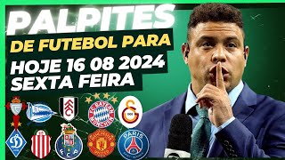 PALPITES INFALÍVEIS DE FUTEBOL PARA HOJE DIA 16 08 2024  BILHETES PRONTO SEXTOU [upl. by Ndnarb824]