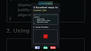 🔥Best 3 ways to make div centre 💻 css learnhtml5andcss3 webdevelopment viralshorts trenshort [upl. by Semajwerdna]