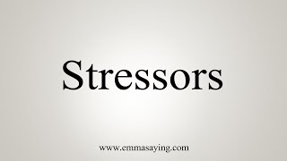 How To Say Stressors [upl. by Ivah]