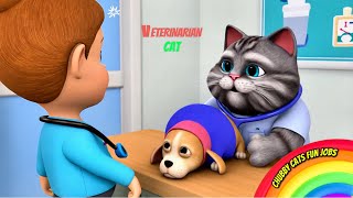 I Am a Veterinarian Fun Song for Kids Featuring a Chubby Cat [upl. by Evelina]