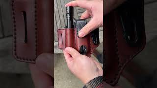 Loading your handmade leather EDC Tool Sheath  Multitool  Flashlight Belt Organizers edc lefty [upl. by Joel]