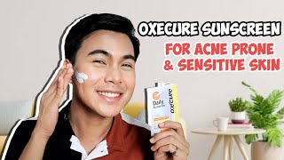 OXECURE SUNSCREEN REVIEW  SUNSCREEN FOR ACNEPRONE AND SENSITIVE SKIN  OXECURE DAILY SUNSCREEN [upl. by Edie]