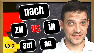 German Prepositions  Prepositions of direction  nach zu in auf an  Richtungspräpositionen [upl. by Artap]