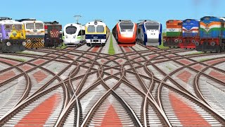 🔟 Rails Crossing Each Other At Grandient Bumpy Railroad  indian railways games  train cartoon [upl. by Vig]