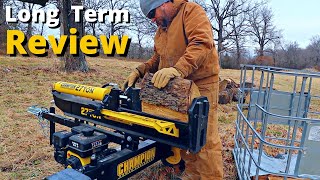 Champion 27 Ton Log Splitter Review  Splitting Big Rounds [upl. by Miharba]