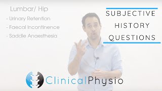 Special Questions for Subjective History  Clinical Physio [upl. by Dahle]