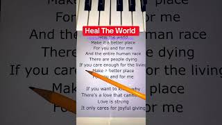 Heal The World Song Lyrics shorts pianotutorial fyp viral lyrics [upl. by Armond]