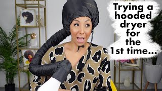 Trying A Bonnet Hooded Dryer for the 1st time  BiancaReneeToday [upl. by Trebreh538]