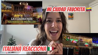 La Cuadra más iluminada de Medellín🇨🇴😲Italiana 🇮🇹 Reacciona medellin reaccion italian colombia [upl. by Imim]