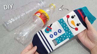 VERY EASY I make MANY and SELL them all Genius Recycling Idea with Plastic bottle and socks [upl. by Eceryt]