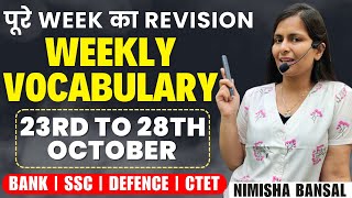 Vocabulary Revision  23rd October to 28th October  The Hindu Editorial  Nimisha Bansal [upl. by Yorker]