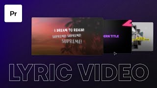 How To Easily Create A Lyric Video in Premiere Pro [upl. by Aneehs]